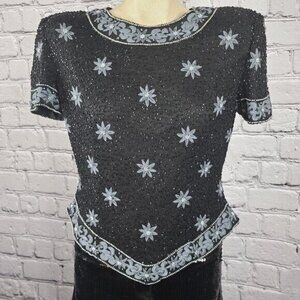 Vintage Papell Boutique Sequin Top, Medium